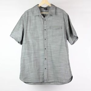 Oakley Mens Shirt Button Front Short Sleeve Size XL Gray